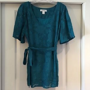 Teal maternity blouse